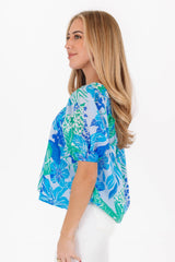 The Andie Puff Sleeve Top - Blue