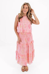 The Emery Button Up Top - Pink