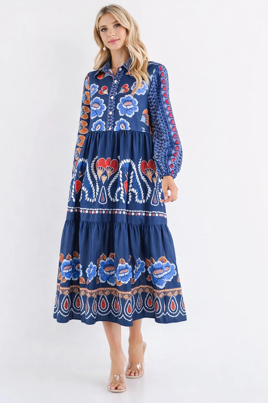 Country Club Pride Midi Dress - Navy