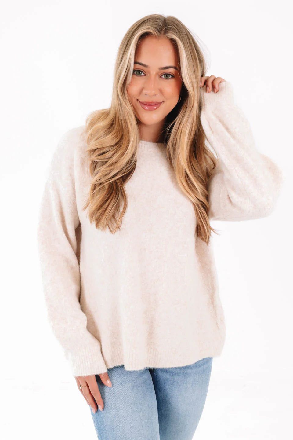 Take A Bow Sweater - Oatmeal
