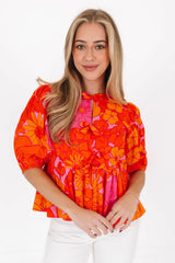 The Lizzie Tie Top - Orange