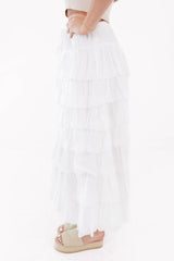 Such A Flirt Midi Skirt - White