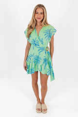 The Isla Wrap Romper - Green