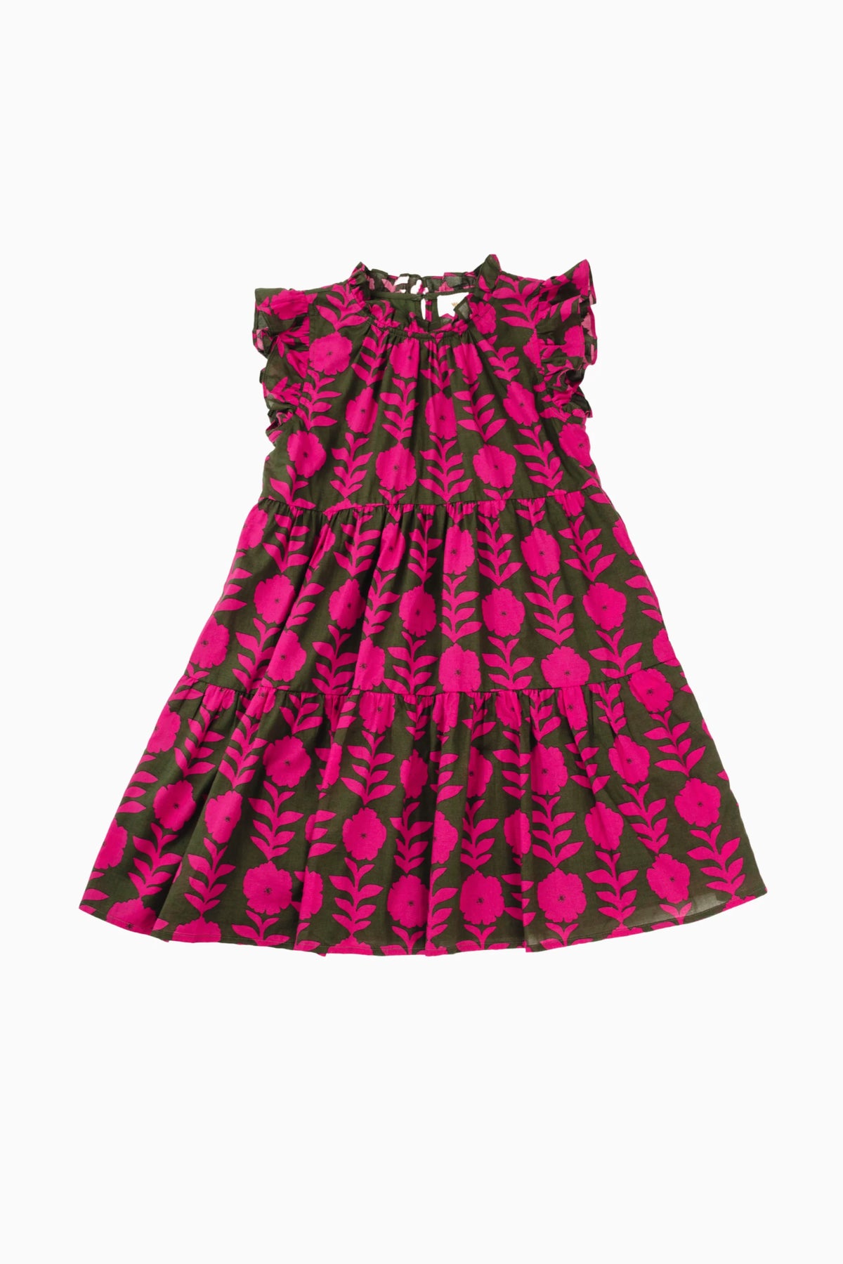 The Kenna Flutter Sleeve Tween Dress - Olive