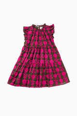The Kenna Flutter Sleeve Tween Dress - Olive