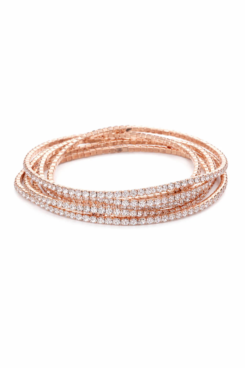 Watch Her Sparkle Bracelet Set - Rose Gold