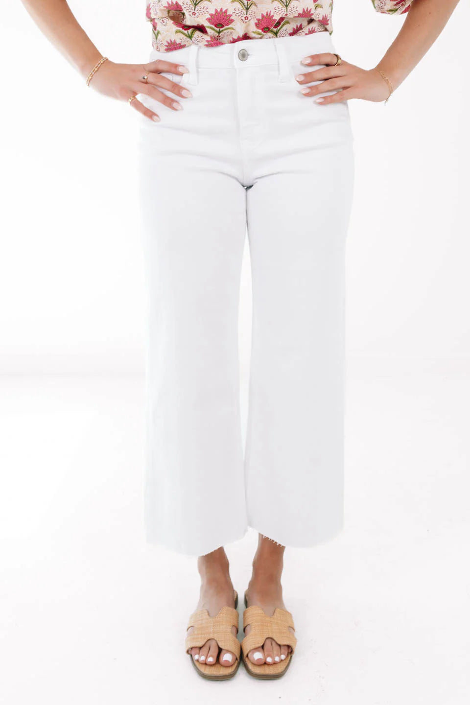 Olivia Wide Leg Jeans - Optic White