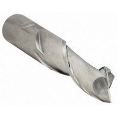 3/4 inch high-speed steel end mill with 2 flutes, square end, and 1 inch Weldon shank for general use milling tasks