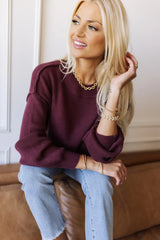 A Fall Classic Sweater - Wine
