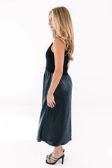Winter Luxe Midi Dress - Black