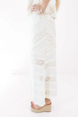 Boho Beachin' Midi Skirt - Cream
