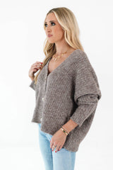 Keeping Cozy Cardigan - Dark Mauve
