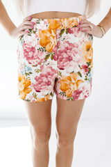 Flower Field Shorts - Cream