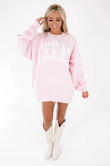 Varsity Texas Sweatshirt - Pale Pink