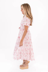 The Ellie Button Up Midi Dress - Pink
