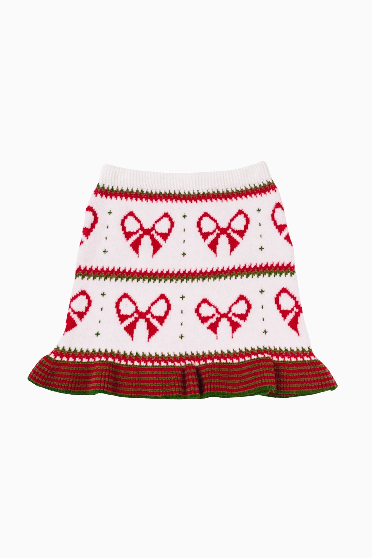The Zoe Tween Sweater Skirt - White/Red