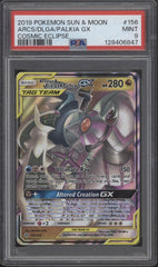 Arceus & Dialga & Palkia GX Pokemon Cosmic Eclipse Tag Team #156 PSA 9