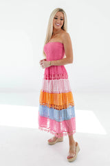 Sherbet Shade Midi Dress - Pink