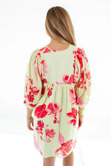 The Alara Puff Sleeve Dress - Lime