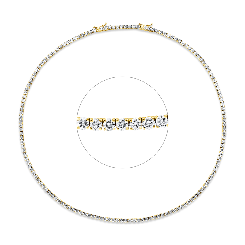 Collier 18 kt GG, extension ZÖ 42 cm, 150 Brill. 12,32 ct, TW-si