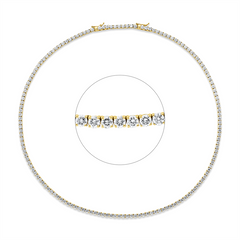 Collier 18 kt GG, extension ZÖ 42 cm, 150 Brill. 12,32 ct, TW-si