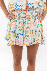 Arcade Date Shorts - Cream