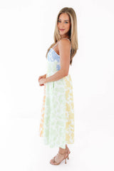 Patchwork Blooms Midi Dress - Multi