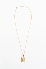 Initial P Necklace - Gold