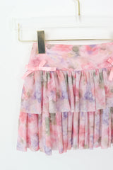 Watercolor Roses Tween Skirt - Blush