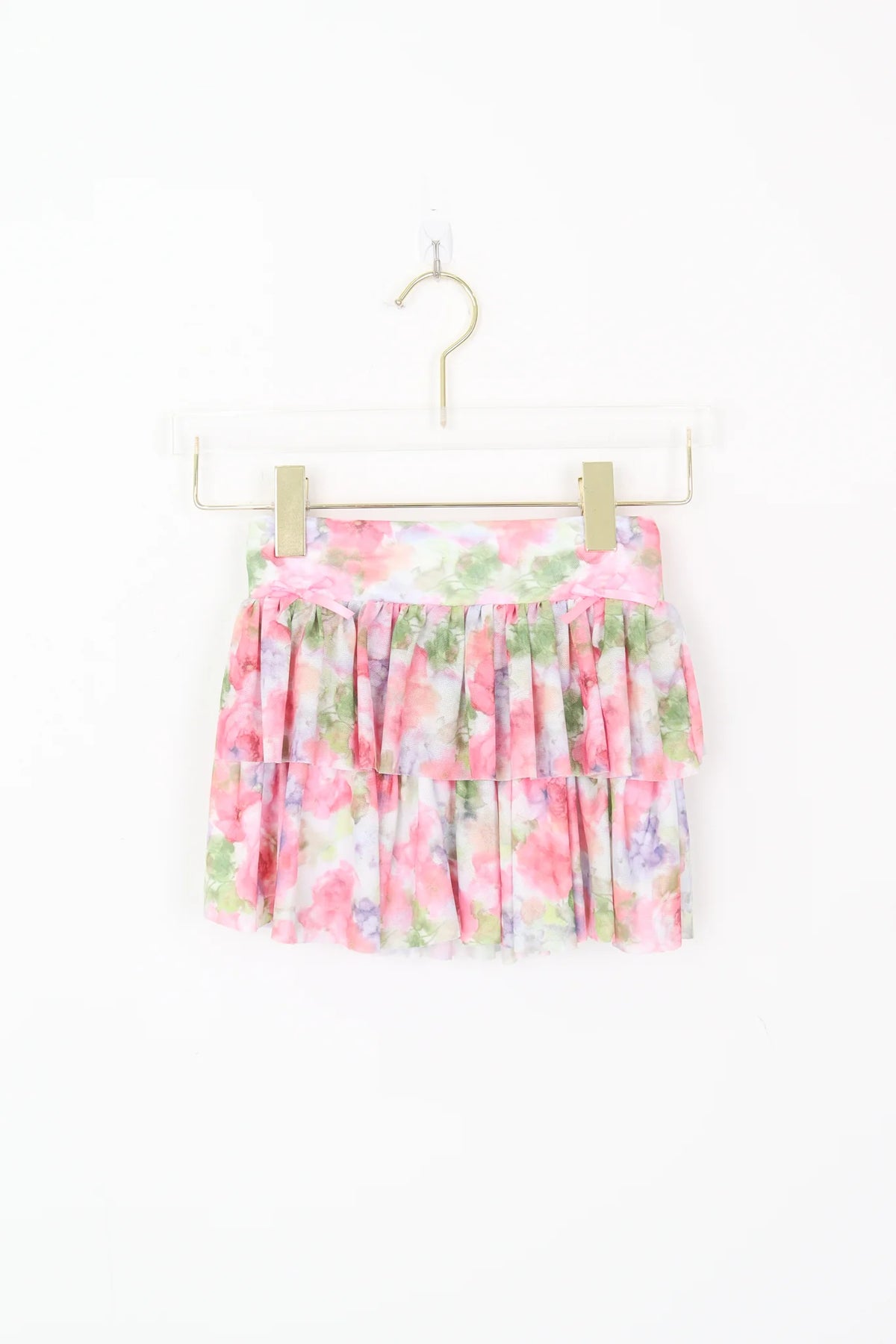 Watercolor Roses Tween Skirt - Pink