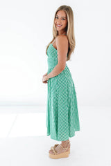 Luck's On Your Side Midi Dress - Green