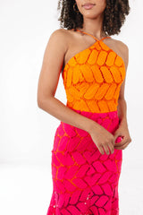 Sweet Escape Midi Dress - Pink/Orange