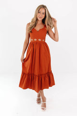 The Riley Midi Dress - Burnt Orange