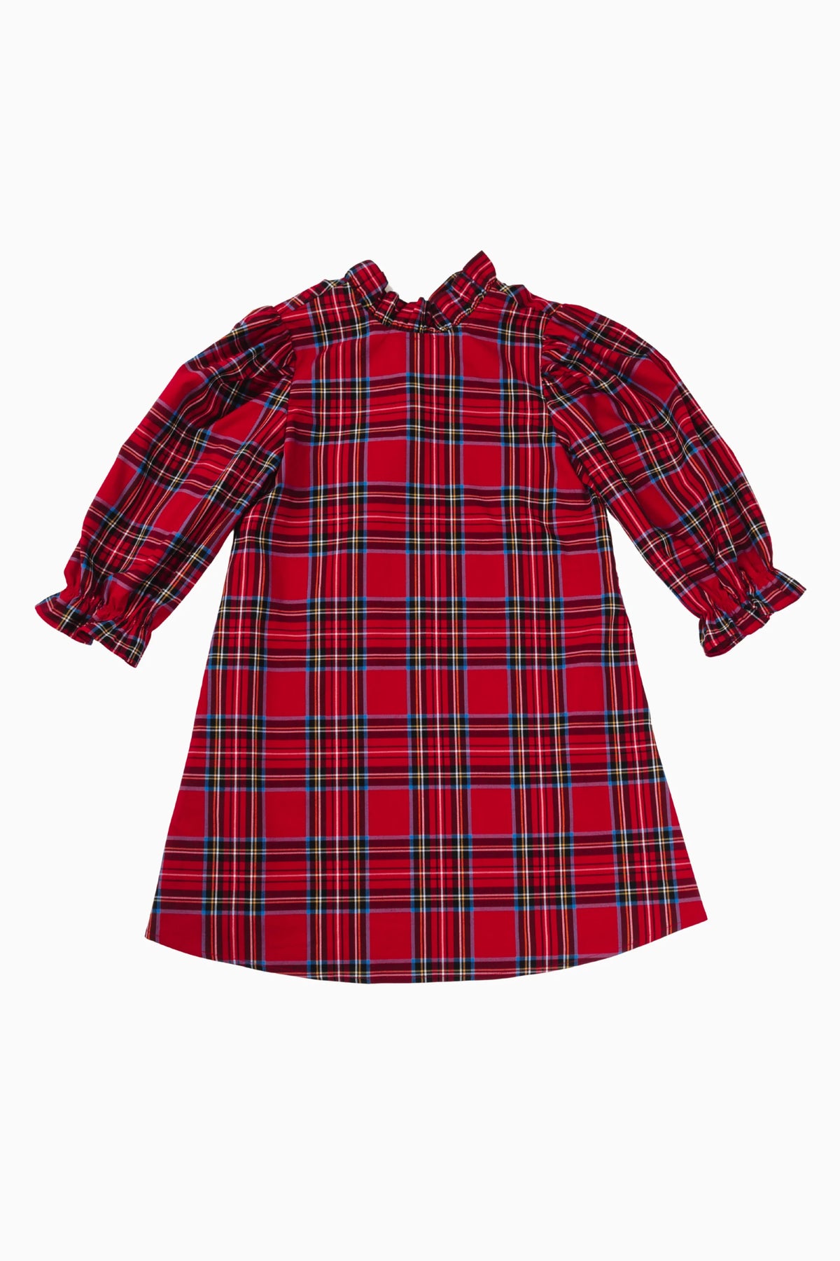 The Hollin Long Sleeve Bow Tween Dress - Red Plaid