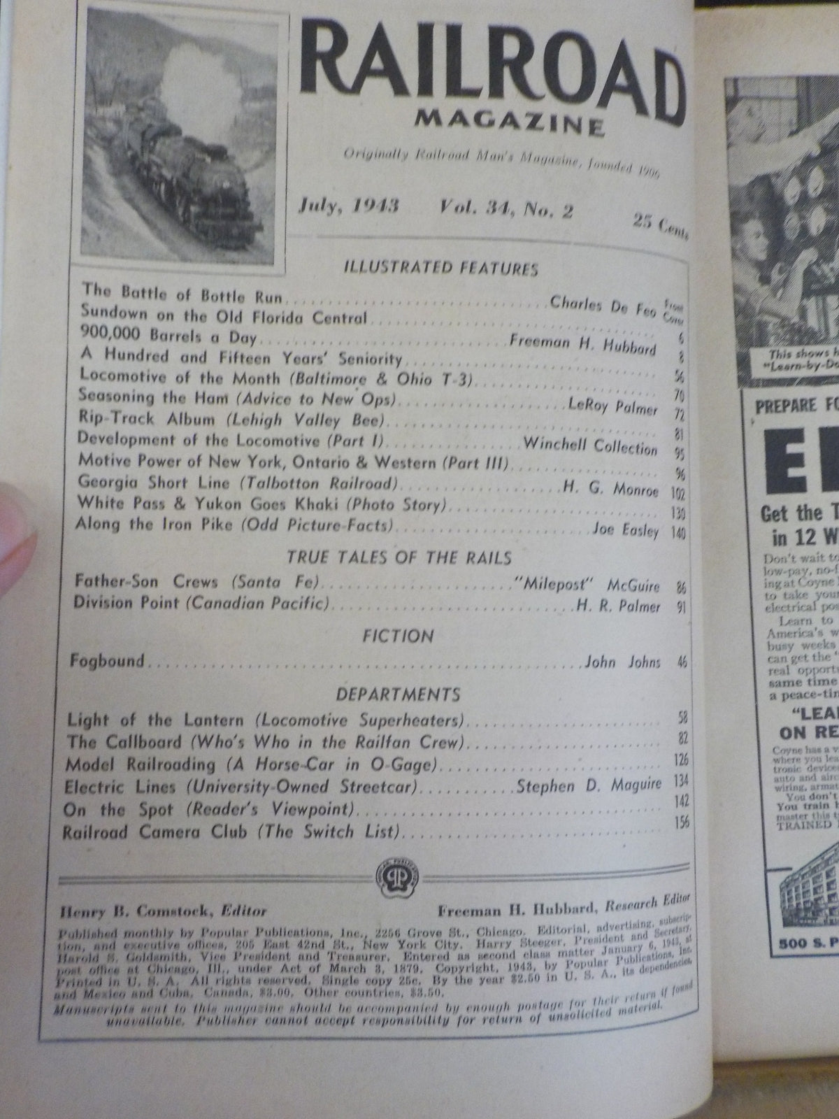 Railroad Magazine 1943 July Georgia Short Line NYO&W B&