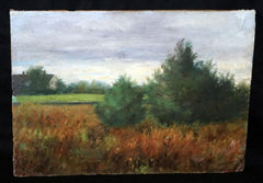 19C Hawaii Oil Painting Landscape w. House by Anna G. Lyman (LMo)