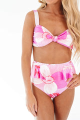 The Maisie High Waisted Bikini Bottoms - Pink