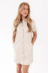 Looking Sharp Dress - Ecru
