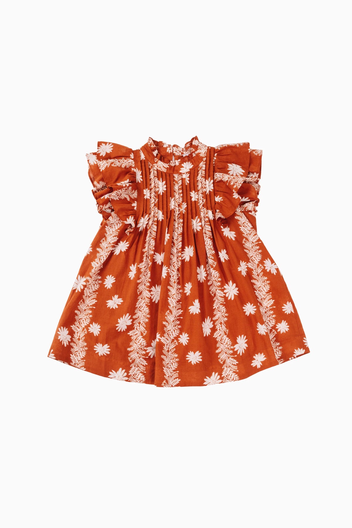 The Aubrey Pleated Tween Top - Burnt Orange