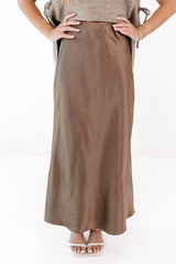 You're Hired Midi Skirt - Brown