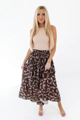 Paisley Perfection Midi Skirt - Brown