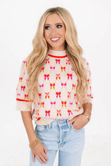 Ribbon Romance Sweater - Cream
