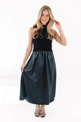 Winter Luxe Midi Dress - Black