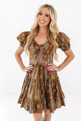In A Groove Dress - Light Brown