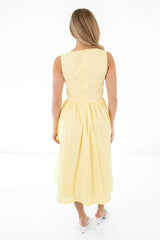 Sunshine Slay Midi Dress - Yellow