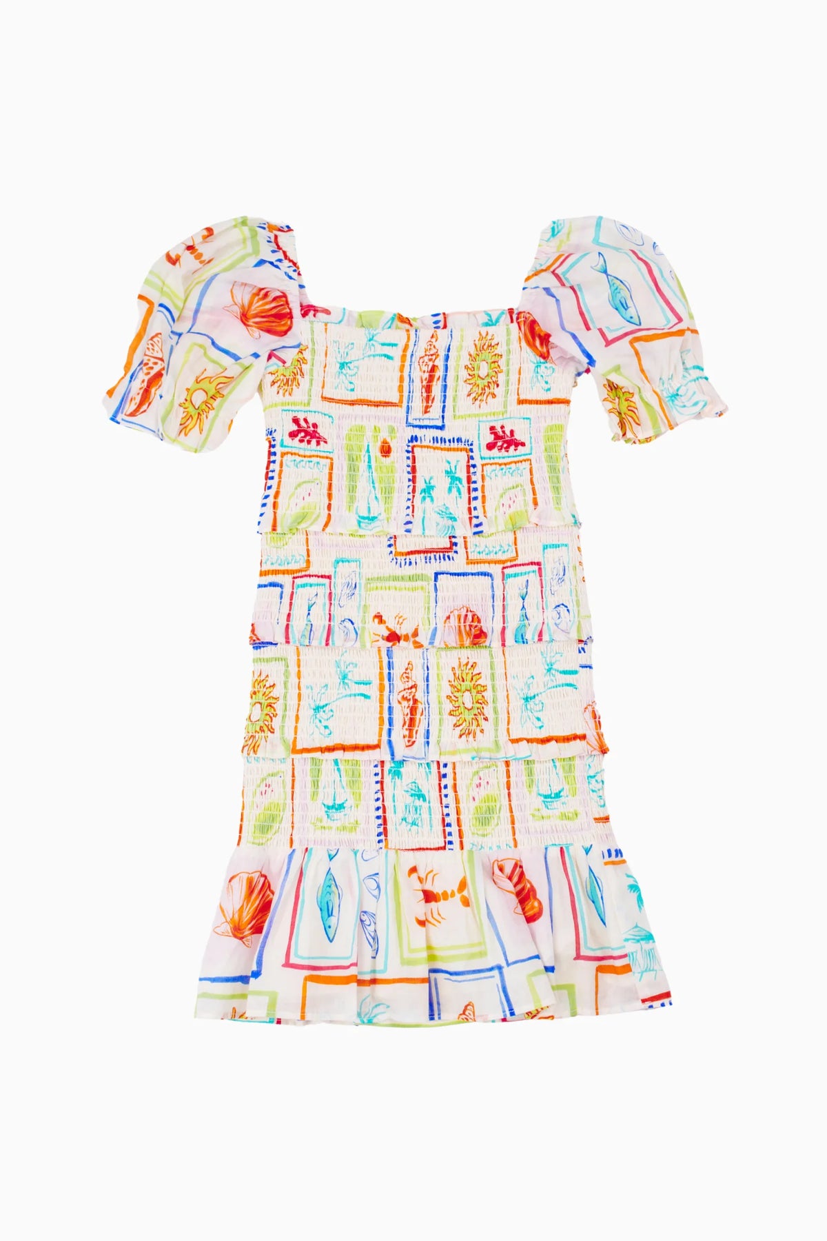 The Lucia Puff Sleeve Tween Dress - White