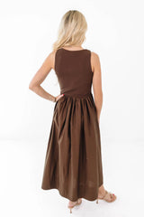 Martini Hour Midi Dress - Brown