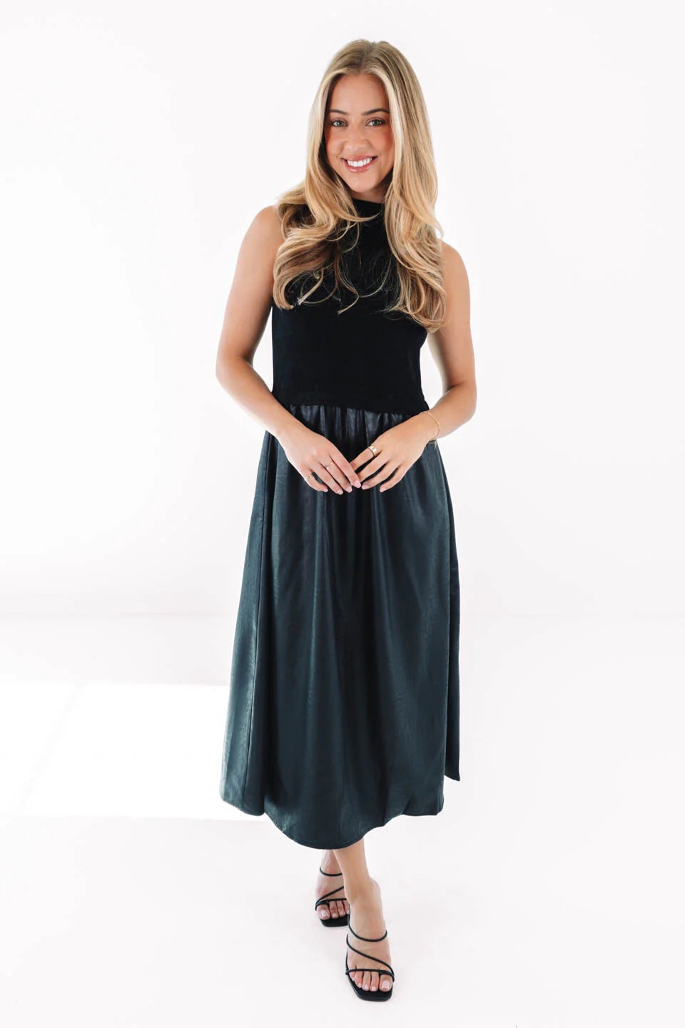 Winter Luxe Midi Dress - Black