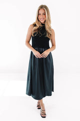Winter Luxe Midi Dress - Black
