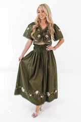 Hometown Date Top - Olive